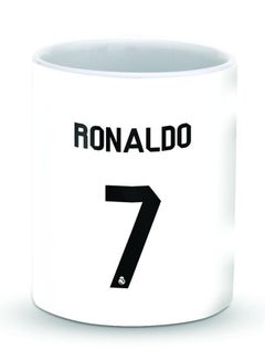 Buy Premium Ronaldo Real Jersey Designer Mug Black/White 325ml in Egypt