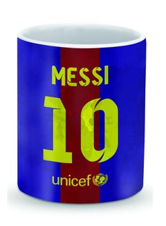 Buy Premium Messi Barca Jersey Designer Mug Blue/Red/Yellow 325ml in Egypt