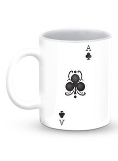 Buy Premium Ace Of Clubs Designer Mug White/Black in UAE