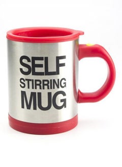 Buy Self Stirring Mug Red/Silver 400ml in UAE