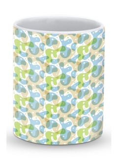 Buy Premium Floating Ameoba Designer Mug Beige/Blue/Green in UAE