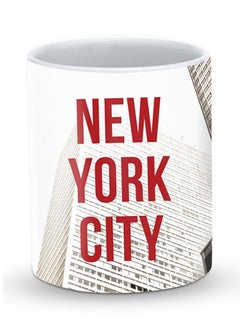 Buy Premium New York Skyscraper Designer Mug White/Red in UAE