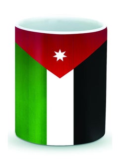 Buy Premium Flag Of Jordan Designer Mug Black/Green/Red 325ml in UAE