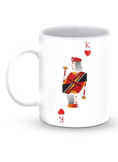 Buy Premium King Of Hearts Designer Mug White/Red in UAE