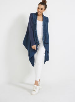 Buy Polka Dot Full Sleeve Cardigan Blue in UAE