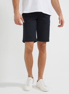 Buy Plain Bermuda Shorts 469 Navy Blue in UAE