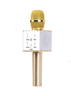 Buy Q7 Wireless Karaoke Microphone Gold/White in Saudi Arabia