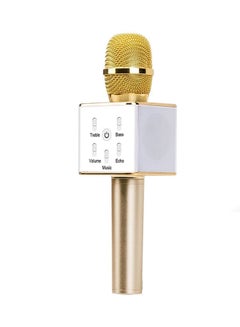 Buy Q7 Wireless Karaoke Microphone Gold/White in Saudi Arabia