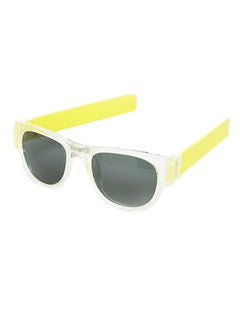 Buy Folding Sunglasses, UV400 Protection, Trendy Design for Men & Women, Ultralight & Easy to Carry Foldable Sunglasses, Wrist Slapping Sunglasses that never fall off, Clear Frame, Lemon Slap, Plain Lens in UAE