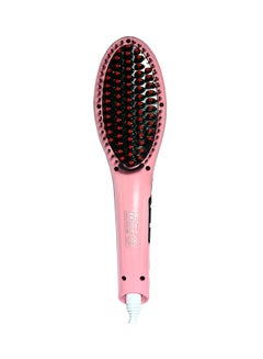 Buy Hair Straightener Brush Pink/Black/Red 500grams in UAE