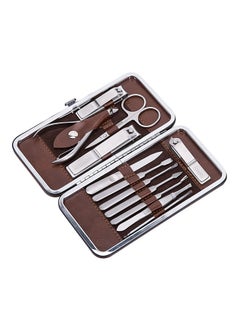 Buy 12-Piece Nail Clippers Manicure And Pedicure Set Silver in Saudi Arabia