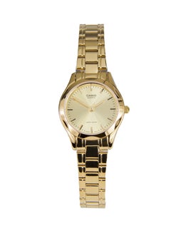 اشتري ساعة يد بعقارب وسوار من الستانلس ستيل مقاومة للماء طراز LTP-1275G-9A - مقاس 25 مم - لون ذهبي للنساء في الامارات
