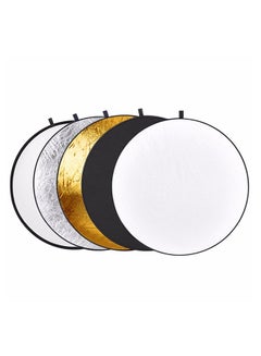 Buy 5-In-1 Collapsible Light Reflector Disc Photography Set Gold/Silver/White in UAE