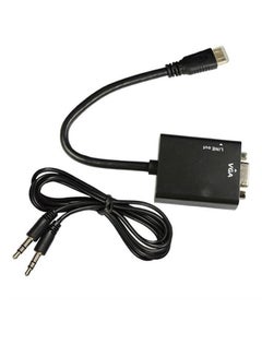 Buy Mini HDMI Male To VGA Female Sound With Cable Black in UAE