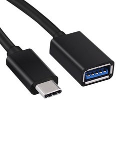 Buy Type-C Male To USB 3.0 A Female OTG Cable Black in Saudi Arabia