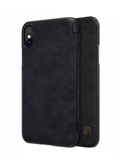 Buy Qin Series Leather Shell Case For iPhone X Black in UAE