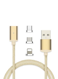 Buy 3-In-1 Magnetic Charging Cable Gold in Saudi Arabia