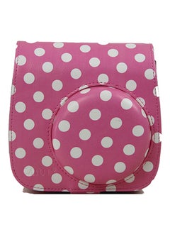 Buy Polka Dot Camera Bag For FujiFilm Instax Mini 9, 8, 8+ Instant Camera Pink/White in UAE