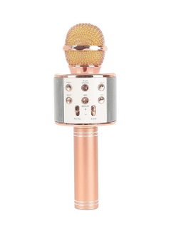 Buy Karaoke Mic Bluetooth Speaker Rose Gold/Silver in Saudi Arabia