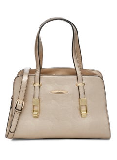 Buy Faux Leather Handbag Light Gold in Saudi Arabia