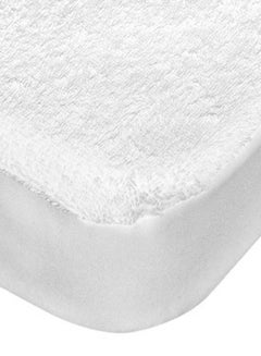 Buy Waterproof Mattress Protector Cotton White 120x200cm in UAE