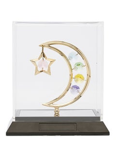 Buy Moon Star Gold Plated With Coloured Crystals Gold in UAE