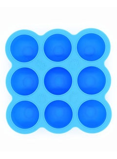 Buy 7 Food Freezer Tray, Lid Enclosure| Baby Food Storage, Baby Food Box| Silicon Moulds, 100% Pure Food Grade Silicone Base + Lid, Blue in UAE