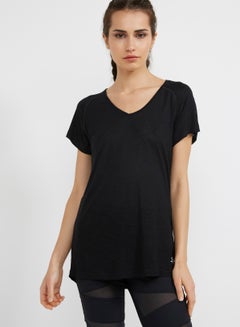 Buy V-Neck Top Black in UAE