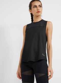 Buy Mesh Sleeveless Top Black in UAE