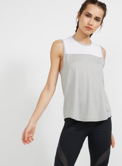 Buy Mesh Sleeveless Top Grey/White in UAE