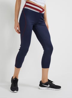 Buy Leggings With Coloured Band Navy Blue in UAE