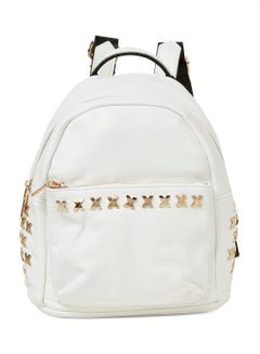 Buy Faux Leather Backpack White in UAE