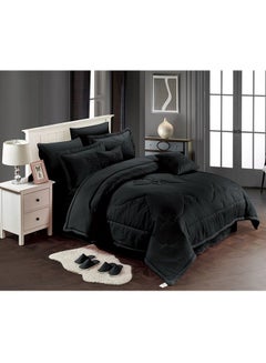 Buy 12-Piece Embrace Comforter Set Microfiber Black King in UAE