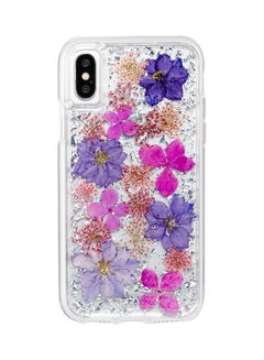 Buy Karat Petals Case Cover For Apple iPhone XS/X Purple Multicolur in UAE