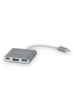 Buy USB 3.0 Type-C To HDMI Adapter With USB 3.0 HUB grey in UAE