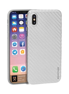 Buy Carbon Fibre iPhone X Case, Ultra-Thin Flexible Carbon Fiber Anti-Slip Case with Scratch Resistance and Shockproof Non-Bulky Protective Back Cover for Apple iPhone X Silver Silver in UAE