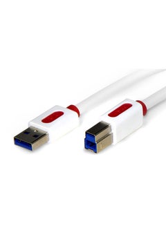 اشتري كابل linkMate. U3 من USB 3.0 Type-A إلى Type-B عالي السرعة المصنوع من النحاس المغطى بمادة flexShield PVC للطابعة/الماسح الضوئي أبيض 150 سنتيمتر في الامارات