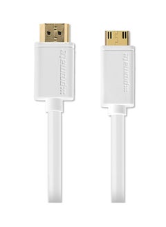 Buy High Speed Premium 24K Gold Plated HDMI To Mini-HDMI Cable With PVC Coated Copper White in UAE