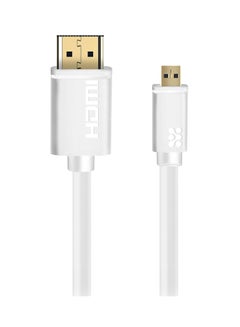 Buy 24K Gold Plated Micro-HDMI To HDMI Audio Video Cable White in UAE