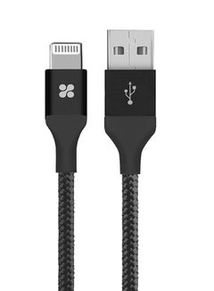 Buy Heavy Duty Mesh-Armored USB to Lightning Sync and Charge Cable with Short-Circuit Protection Black in UAE