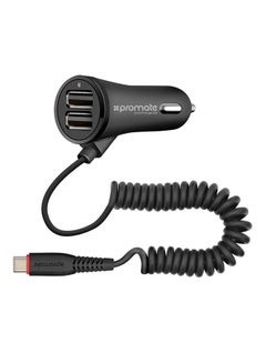 Buy Ultra-Fast 2.4A Dual USB Car Charger Black in UAE