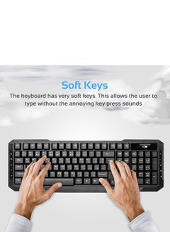 Buy USB Wireless Keyboard And Mouse Combo Black in UAE