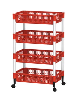 Buy 4 Tiers Vegetable Storage Rack Dark Red in Saudi Arabia