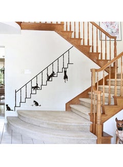 اشتري Playful Cats On Stairs Wall Decal أسود 60x90 سنتيمتر في الامارات