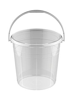 Buy 20-Liter Round Plastic Bucket With Handle Transparent in UAE