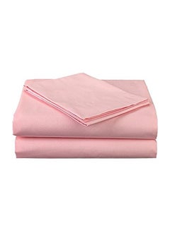 Buy 3-Piece Luxury Bedsheet Set Cotton Pink King in UAE