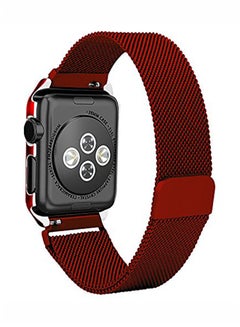 Buy Milanese Loop Stainless Steel Strap With Magnetic Clasp For Apple Watch 38 mm Series 1/2/3 Red in UAE