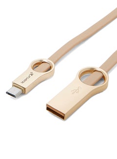 اشتري كابل متميز فلكس شيلد USB إلى Micro-USB 2.0 للهواتف المتحركة ذات القابس المقاوم للصدأ وإمكانية الشحن السريع ذهبي في السعودية