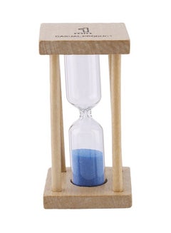 Buy Wooden Hourglass Sand Clock Timer Beige/Blue 85x42x42centimeter in UAE