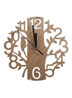 Buy Vintage Design Analog Wall Clock Brown in Saudi Arabia